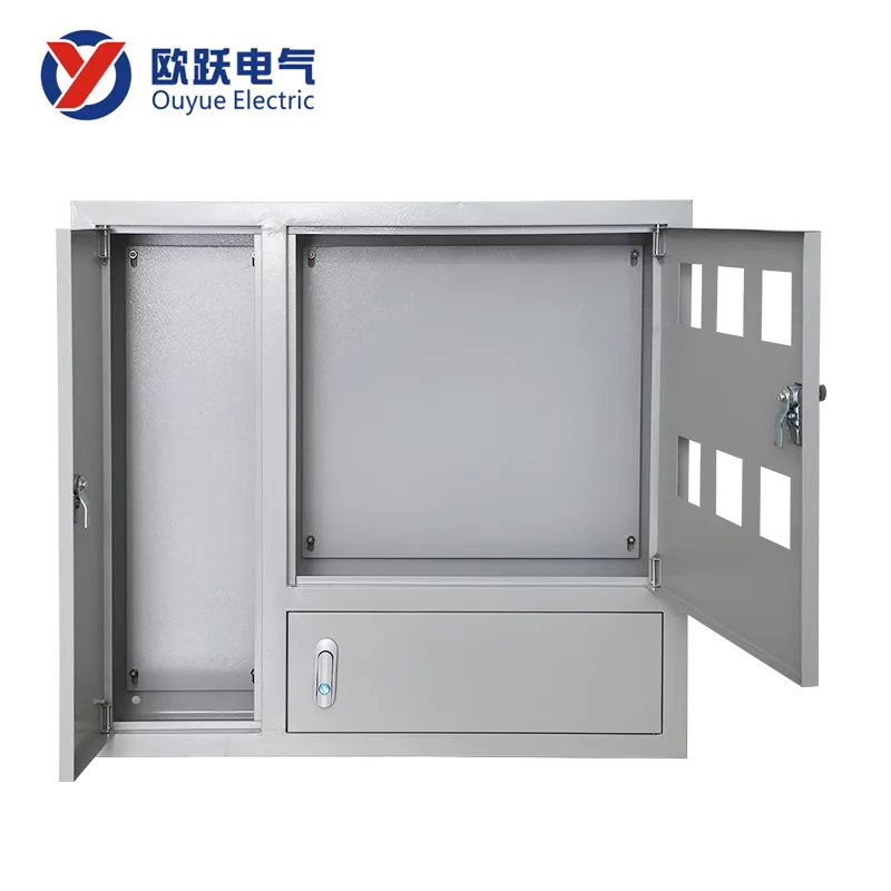 Żelazna, podtynkowa skrzynka na liczniki elektryczne